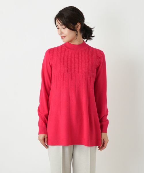 Leilian / レリアン ニット・セーター | カシミヤ混ケーブルハイネックニット【Leilian WHITE LABEL】 | 詳細10