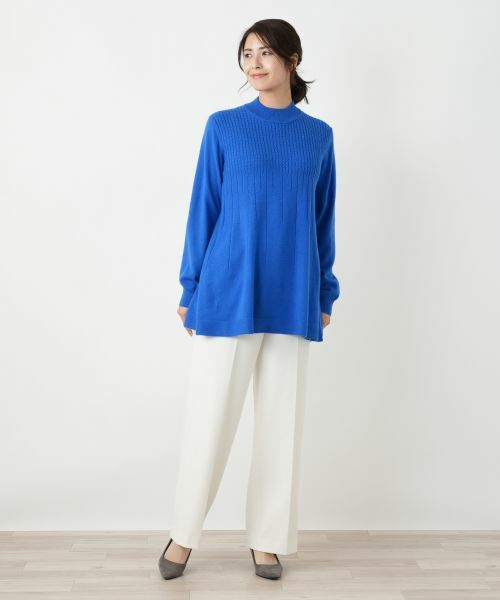 Leilian / レリアン ニット・セーター | カシミヤ混ケーブルハイネックニット【Leilian WHITE LABEL】 | 詳細4