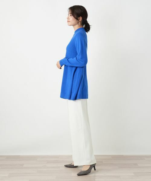 Leilian / レリアン ニット・セーター | カシミヤ混ケーブルハイネックニット【Leilian WHITE LABEL】 | 詳細5