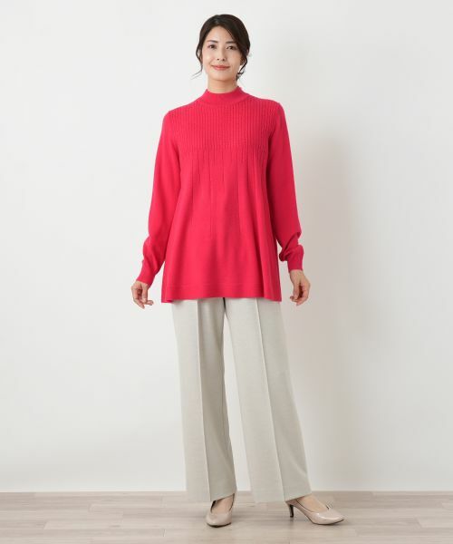 Leilian / レリアン ニット・セーター | カシミヤ混ケーブルハイネックニット【Leilian WHITE LABEL】 | 詳細7