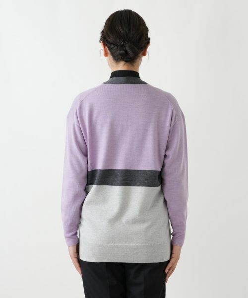 Leilian / レリアン カーディガン・ボレロ | カラーブロックVネックカーディガン【Leilian WHITE LABEL】 | 詳細12