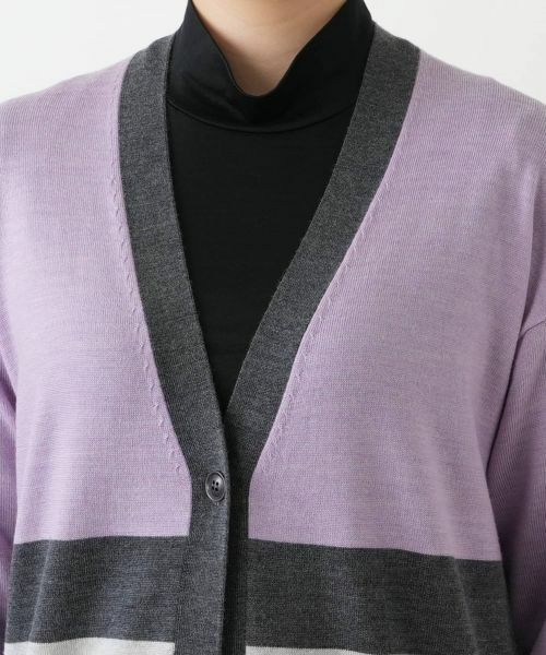 Leilian / レリアン カーディガン・ボレロ | カラーブロックVネックカーディガン【Leilian WHITE LABEL】 | 詳細13