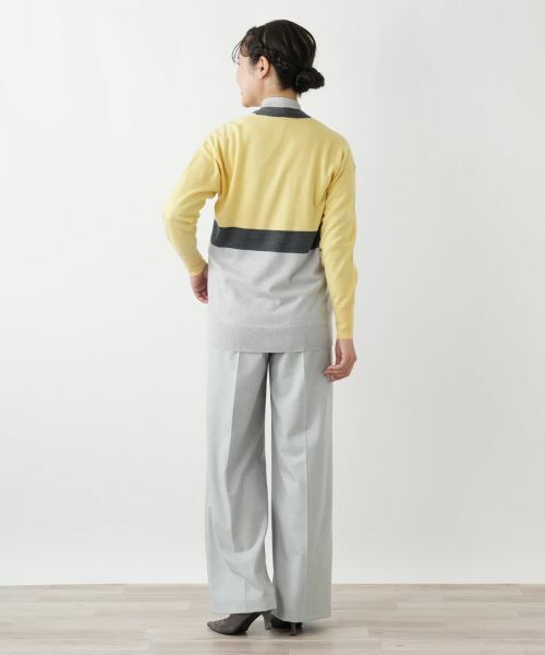 Leilian / レリアン カーディガン・ボレロ | カラーブロックVネックカーディガン【Leilian WHITE LABEL】 | 詳細3