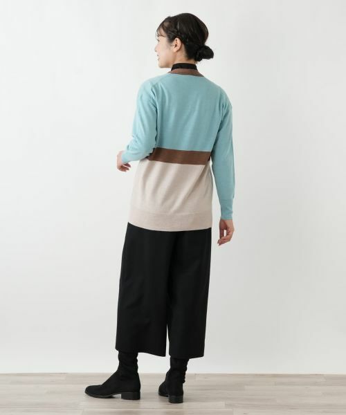 Leilian / レリアン カーディガン・ボレロ | カラーブロックVネックカーディガン【Leilian WHITE LABEL】 | 詳細6