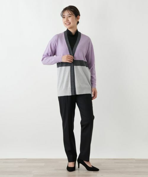 Leilian / レリアン カーディガン・ボレロ | カラーブロックVネックカーディガン【Leilian WHITE LABEL】 | 詳細7