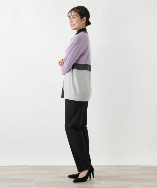 Leilian / レリアン カーディガン・ボレロ | カラーブロックVネックカーディガン【Leilian WHITE LABEL】 | 詳細8