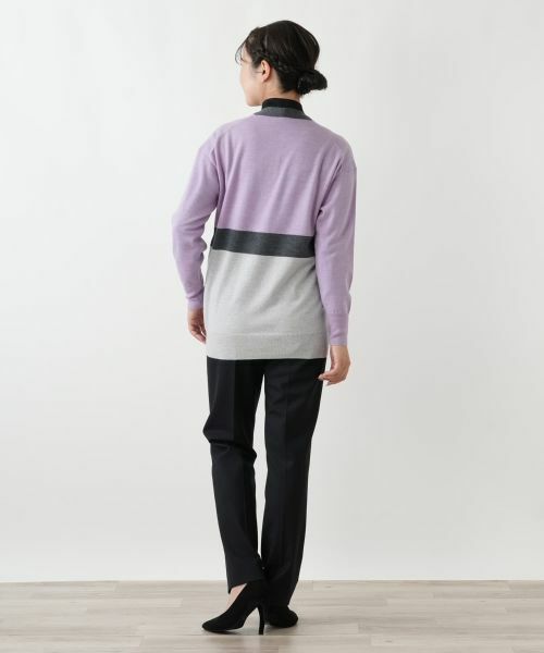 Leilian / レリアン カーディガン・ボレロ | カラーブロックVネックカーディガン【Leilian WHITE LABEL】 | 詳細9