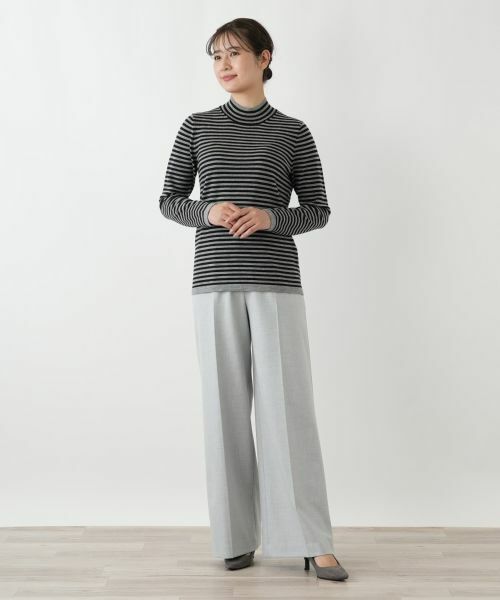 Leilian / レリアン ニット・セーター | ハイネックボーダーニット【Leilian WHITE LABEL】 | 詳細1