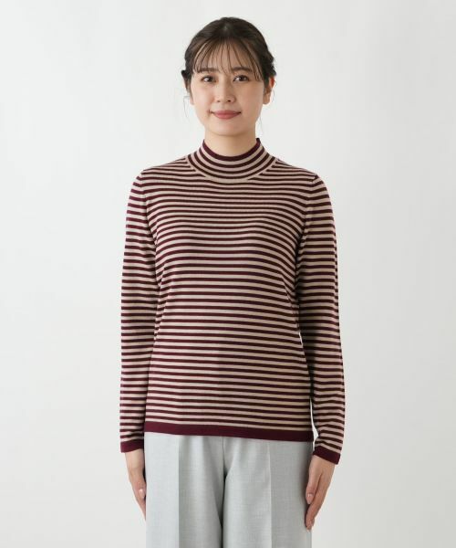 Leilian / レリアン ニット・セーター | ハイネックボーダーニット【Leilian WHITE LABEL】 | 詳細7