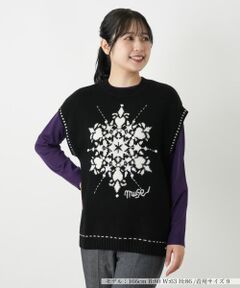 Leilian / レリアン テーラードジャケット | 雪柄ニットベスト【MUSE BY ROCHAS Premiere】