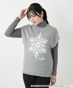 Leilian / レリアン テーラードジャケット | 雪柄ニットベスト【MUSE BY ROCHAS Premiere】