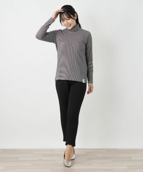 Leilian / レリアン カットソー | ボーダーハイネックカットソー【MUSE BY ROCHAS Premiere】 | 詳細1