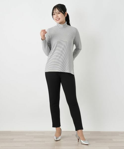 Leilian / レリアン カットソー | ボーダーハイネックカットソー【MUSE BY ROCHAS Premiere】 | 詳細4