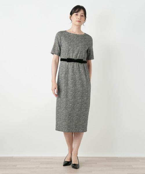 Leilian / レリアン ドレス | ラメ混ウエストリボンワンピース | 詳細1