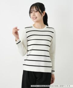 Leilian / レリアン ニット・セーター | パネルボーダークルーネックニット