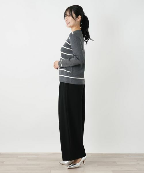 Leilian / レリアン ニット・セーター | パネルボーダークルーネックニット | 詳細2