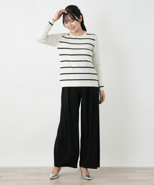 Leilian / レリアン ニット・セーター | パネルボーダークルーネックニット | 詳細4