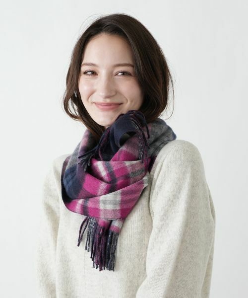 Leilian / レリアン マフラー・ショール・スヌード・ストール | カシミヤタータンチェックストール【JOHNSTONS】 | 詳細1