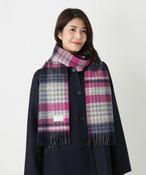 Leilian / レリアン マフラー・ショール・スヌード・ストール | カシミヤタータンチェックストール【JOHNSTONS】 | 詳細10