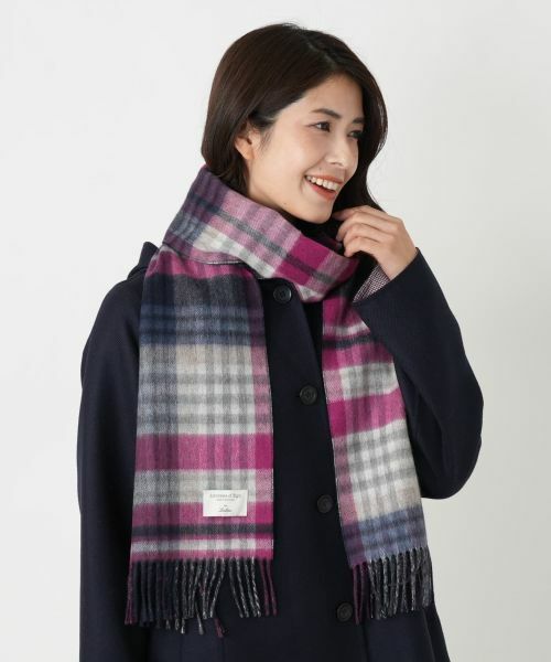 Leilian / レリアン マフラー・ショール・スヌード・ストール | カシミヤタータンチェックストール【JOHNSTONS】 | 詳細11