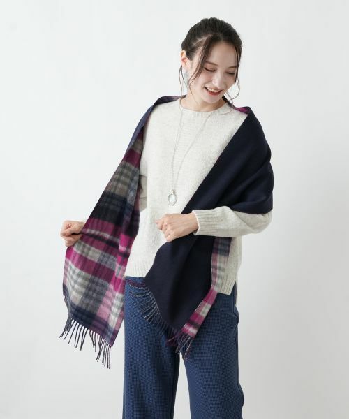 Leilian / レリアン マフラー・ショール・スヌード・ストール | カシミヤタータンチェックストール【JOHNSTONS】 | 詳細3