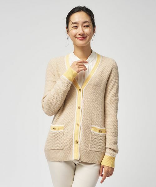 Leilian / レリアン カーディガン・ボレロ | ウォッシャブルカシミヤハート柄カーディガン【25年11月カタログ】 | 詳細1