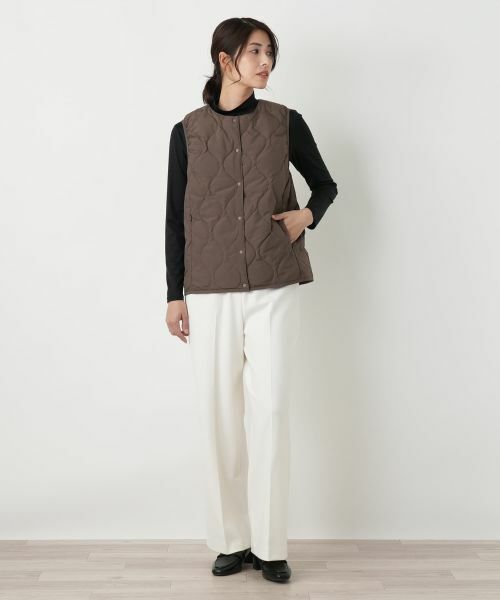 Leilian / レリアン テーラードジャケット | 【TAION】ノーカラーダウンベスト | 詳細1