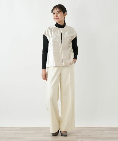 Leilian / レリアン テーラードジャケット | ノーカラーフレンチスリーブベスト | 詳細1