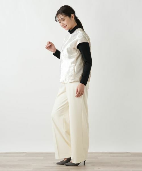Leilian / レリアン テーラードジャケット | ノーカラーフレンチスリーブベスト | 詳細2