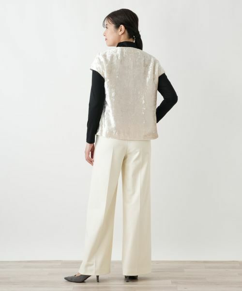 Leilian / レリアン テーラードジャケット | ノーカラーフレンチスリーブベスト | 詳細3