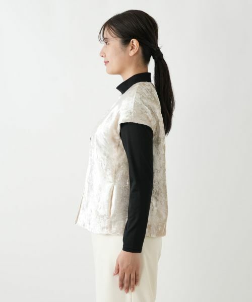 Leilian / レリアン テーラードジャケット | ノーカラーフレンチスリーブベスト | 詳細5