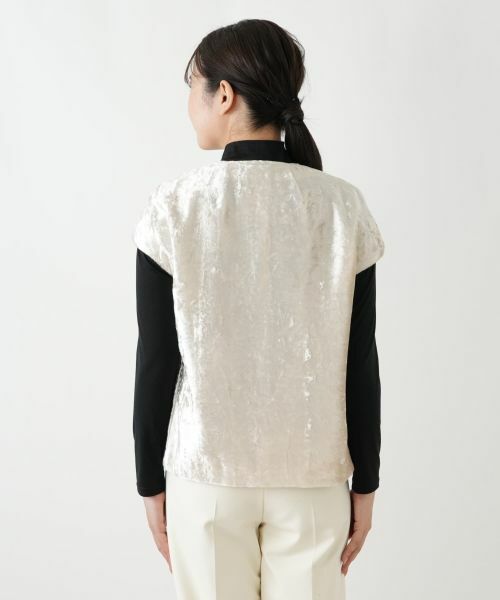 Leilian / レリアン テーラードジャケット | ノーカラーフレンチスリーブベスト | 詳細6