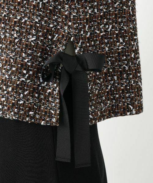 Leilian / レリアン テーラードジャケット | ラメツイードノーカラーベスト | 詳細10