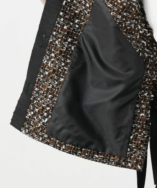 Leilian / レリアン テーラードジャケット | ラメツイードノーカラーベスト | 詳細11