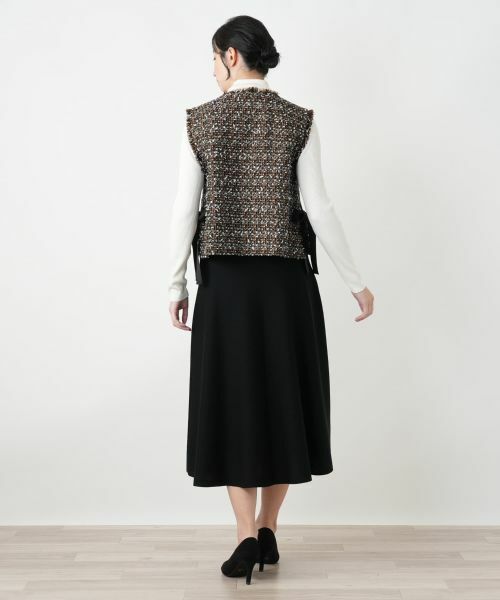 Leilian / レリアン テーラードジャケット | ラメツイードノーカラーベスト | 詳細3