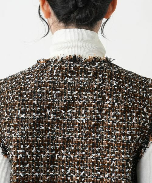Leilian / レリアン テーラードジャケット | ラメツイードノーカラーベスト | 詳細8