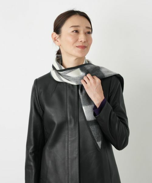 Leilian / レリアン マフラー・ショール・スヌード・ストール | ブロックチェックストール | 詳細3