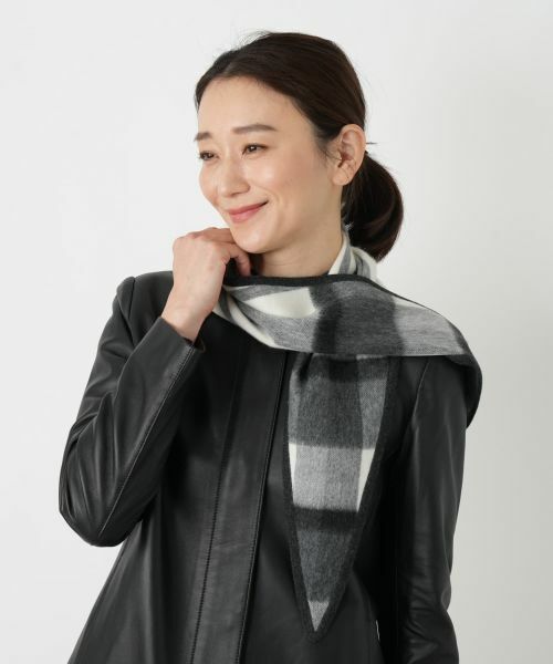 Leilian / レリアン マフラー・ショール・スヌード・ストール | ブロックチェックストール | 詳細4