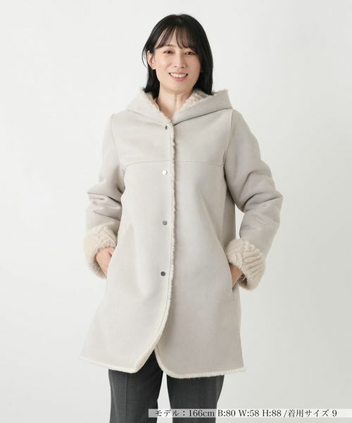 Leilian / レリアン その他アウター | フーデッドコート【Leilian WHITE LABEL】(キャメル)