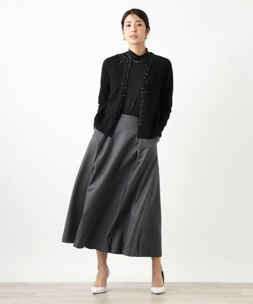 Leilian / レリアン カーディガン・ボレロ | ビジュークルーネックカーディガン【Leilian WHITE LABEL】 | 詳細1