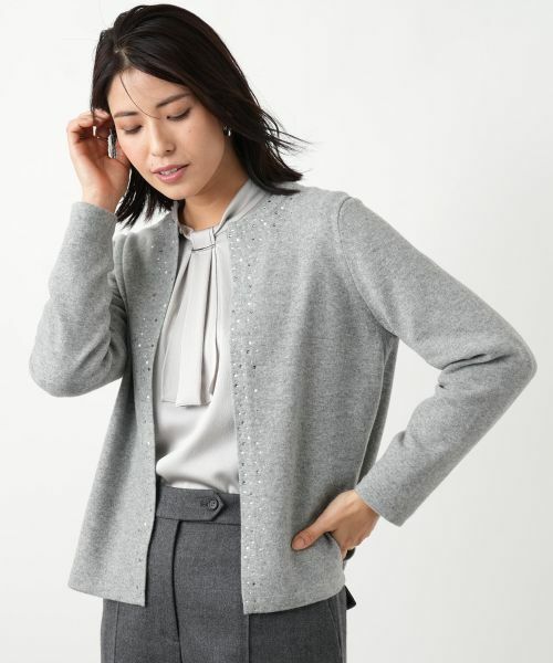 Leilian / レリアン カーディガン・ボレロ | ビジュークルーネックカーディガン【Leilian WHITE LABEL】 | 詳細19