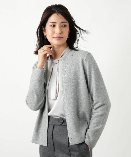 Leilian / レリアン カーディガン・ボレロ | ビジュークルーネックカーディガン【Leilian WHITE LABEL】 | 詳細20