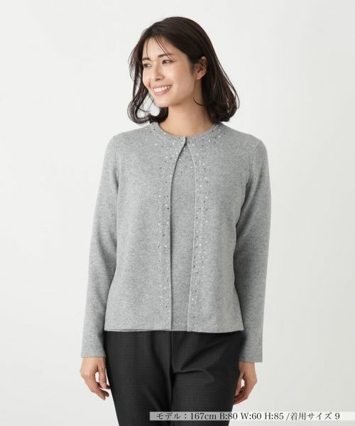 Leilian / レリアン カーディガン・ボレロ | ビジュークルーネックカーディガン【Leilian WHITE LABEL】 | 詳細24