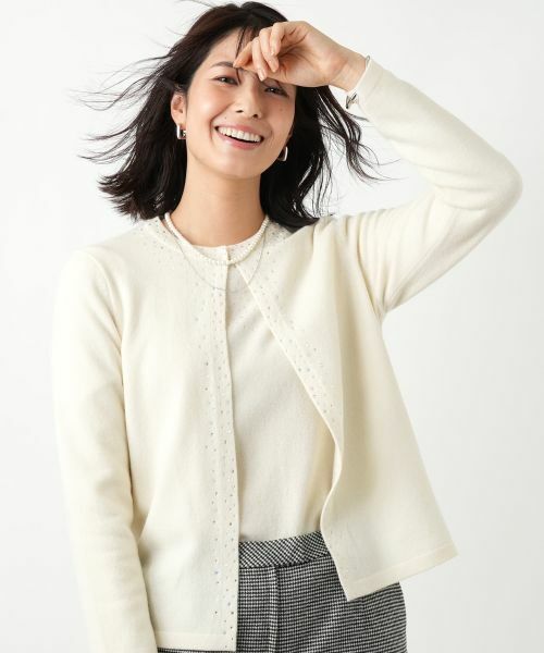 Leilian / レリアン カーディガン・ボレロ | ビジュークルーネックカーディガン【Leilian WHITE LABEL】 | 詳細8