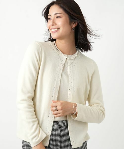 Leilian / レリアン カーディガン・ボレロ | ビジュークルーネックカーディガン【Leilian WHITE LABEL】 | 詳細9