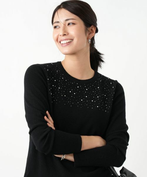 Leilian / レリアン ニット・セーター | ビジュークルーネックニット【Leilian WHITE LABEL】 | 詳細1