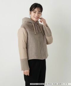 Leilian / レリアン その他アウター | 異素材切替フーデッドジャケット