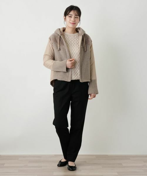 Leilian / レリアン その他アウター | 異素材切替フーデッドジャケット | 詳細1