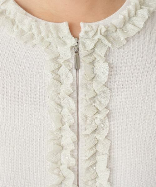Leilian / レリアン カーディガン・ボレロ | ラメフリルジップカーディガン | 詳細14