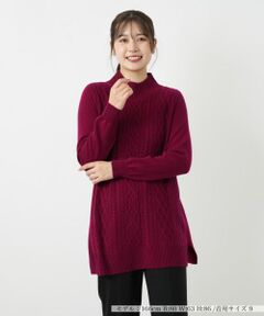 Leilian / レリアン ニット・セーター | カシミヤケーブル編みボトルネックニット